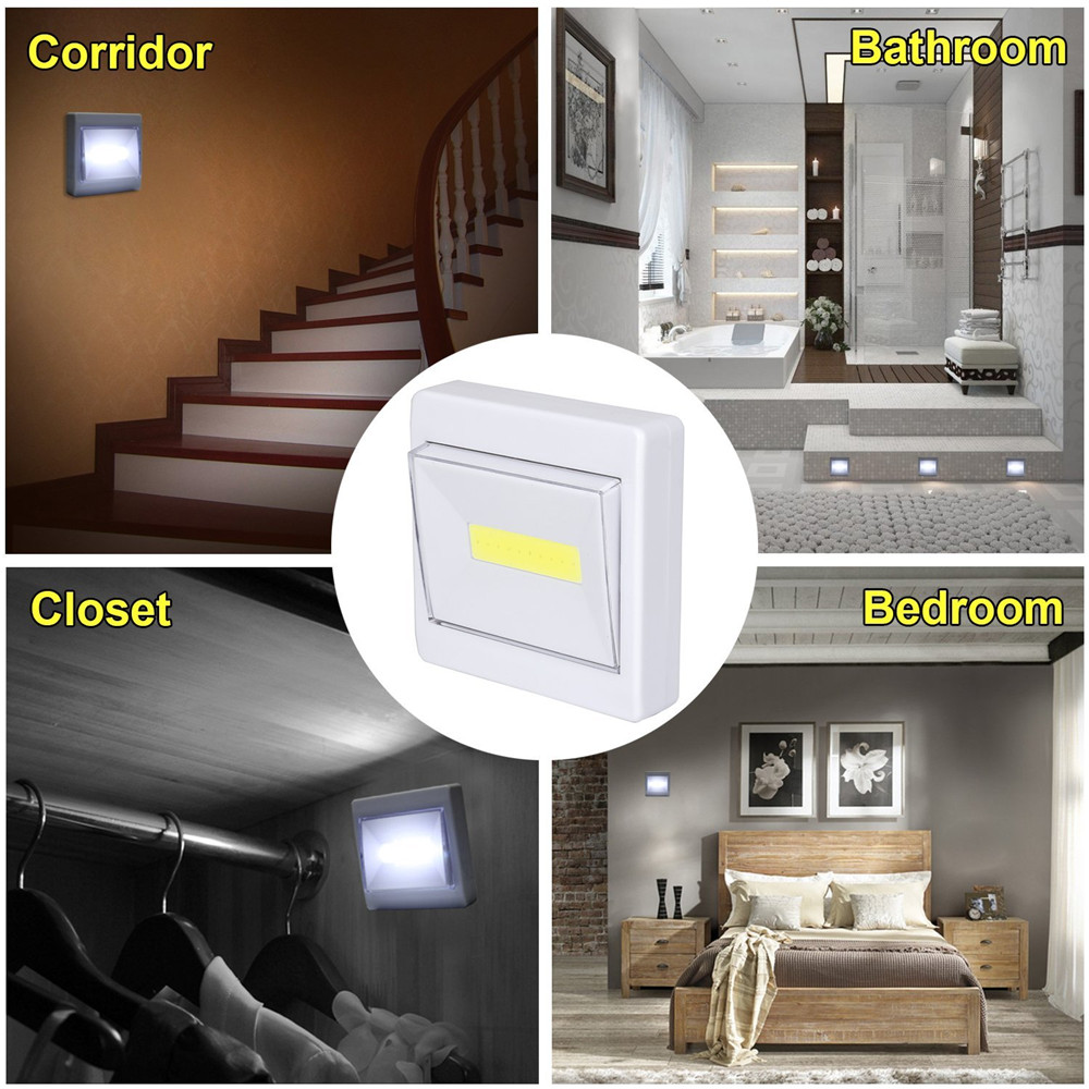 Supli Mini Led Night Light Closet Lamp Battery Operated Wireless Wall for Under Kitchen Cabinets Energy-Saving
