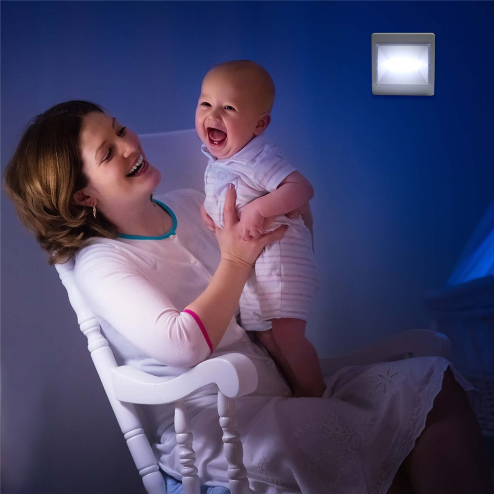 Supli Mini Led Night Light Closet Lamp Battery Operated Wireless Wall for Under Kitchen Cabinets Energy-Saving