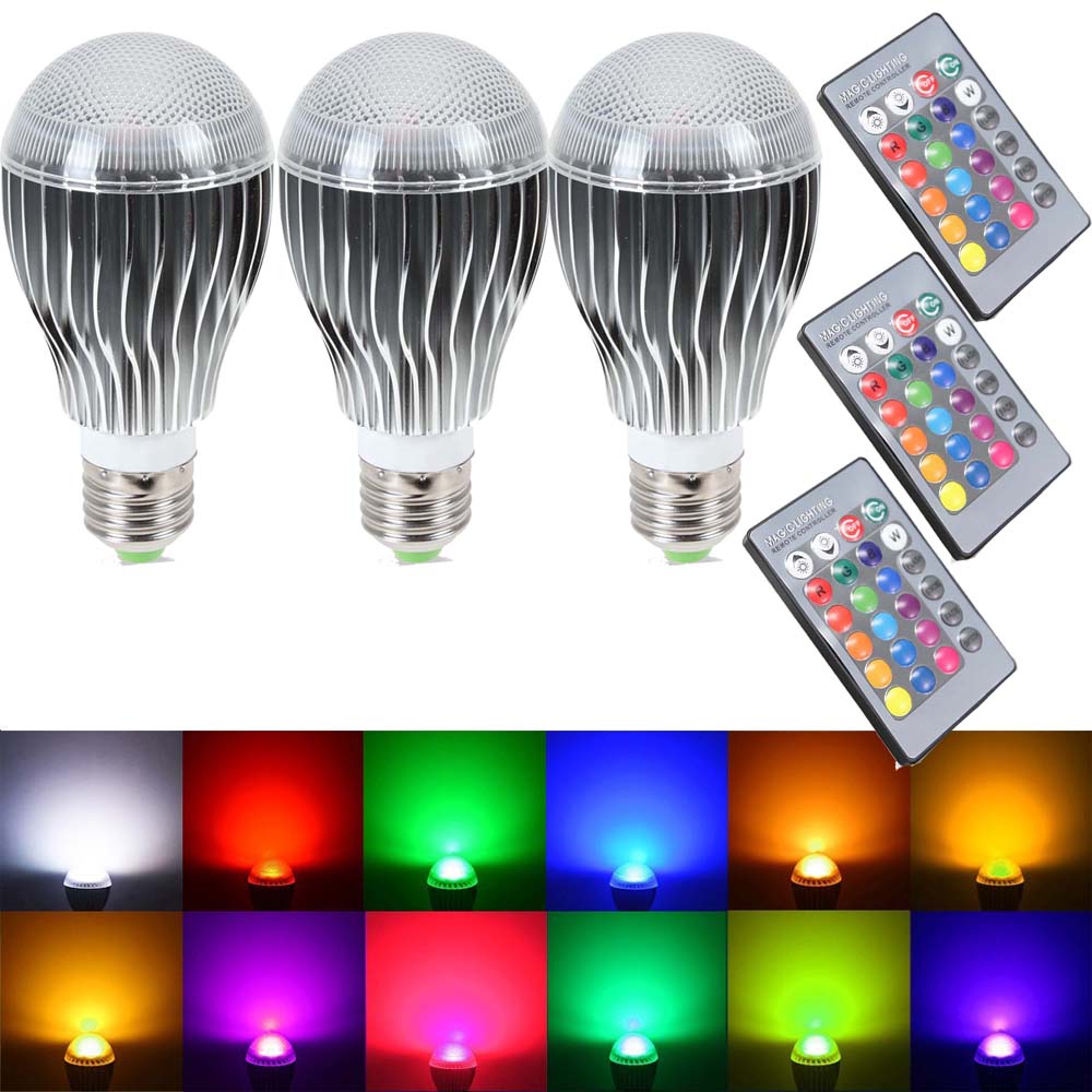 SUPli LED Light Bulb 10W RGB Color Changing Dimmable LED Light Bulbs with Remote Control