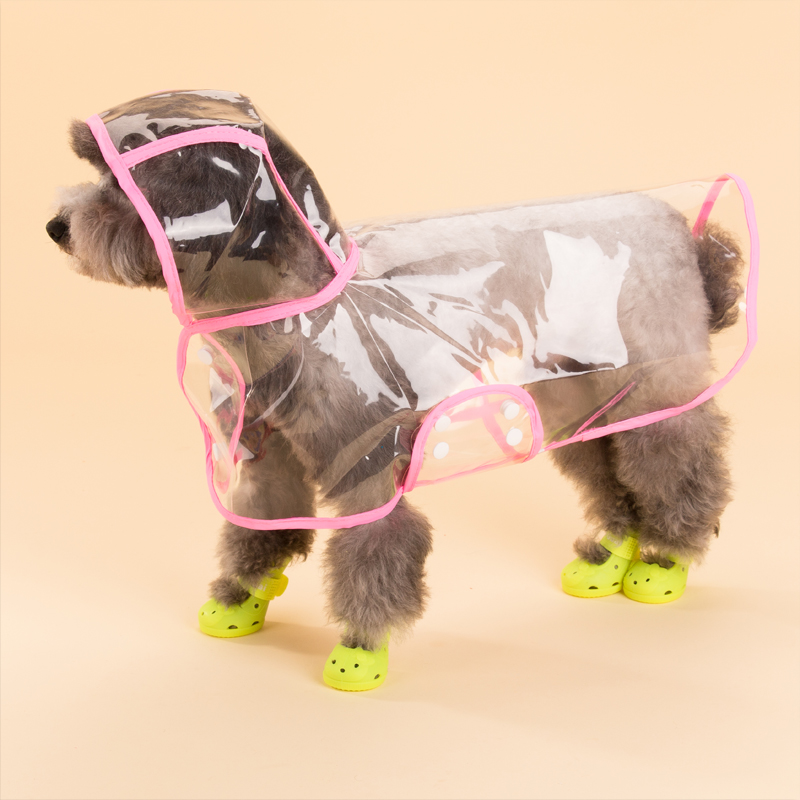 Lovoyager VC161103 Waterproof Pet Raincoat Hooded Jacket Transparent Clothing for Small Large Dog