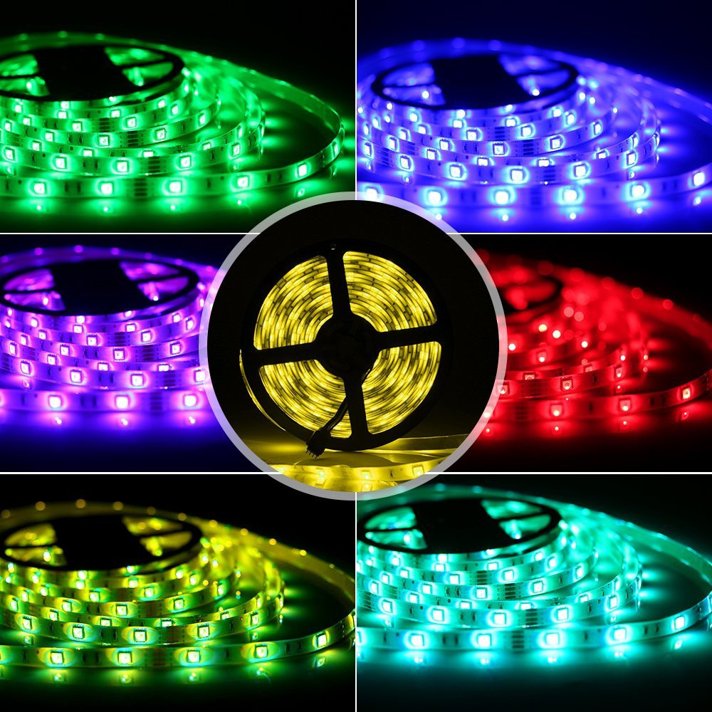 KWB LED Strip Light 5050SMD RGB 300-LED 10M with 44 Key Controller and 6A Adapter