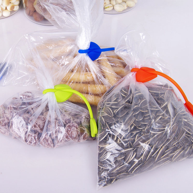 5PCS/SET Sealing Clip Love Silica Gel Plastic Bag Food Bundle Binding Belt Bakery Kitchen Supplies