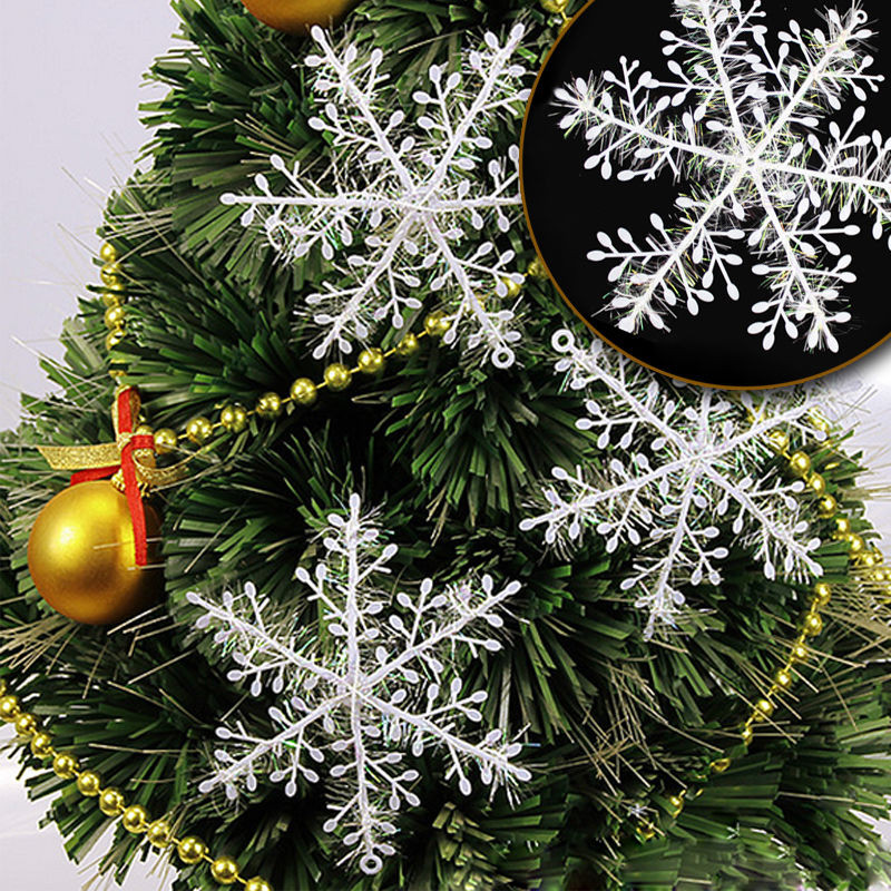 WS 30PCS/SET Snow Flakes White Snowflake Ornaments Holiday Tree Decortion Festival Party Home DéCor Christmas