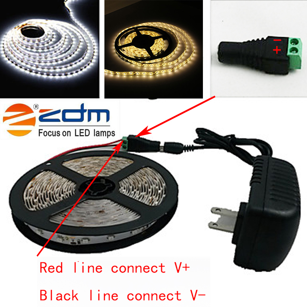 ZDM Waterproof 5M 300 x 3528 LED Light Strip with AC / DC Transformer