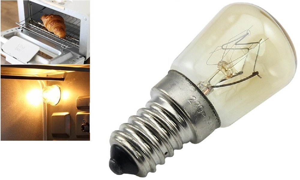Oven Light Bulb E14 25W High Temperature 300 Degree Yellow Toaster Tungsten Filament Bulb