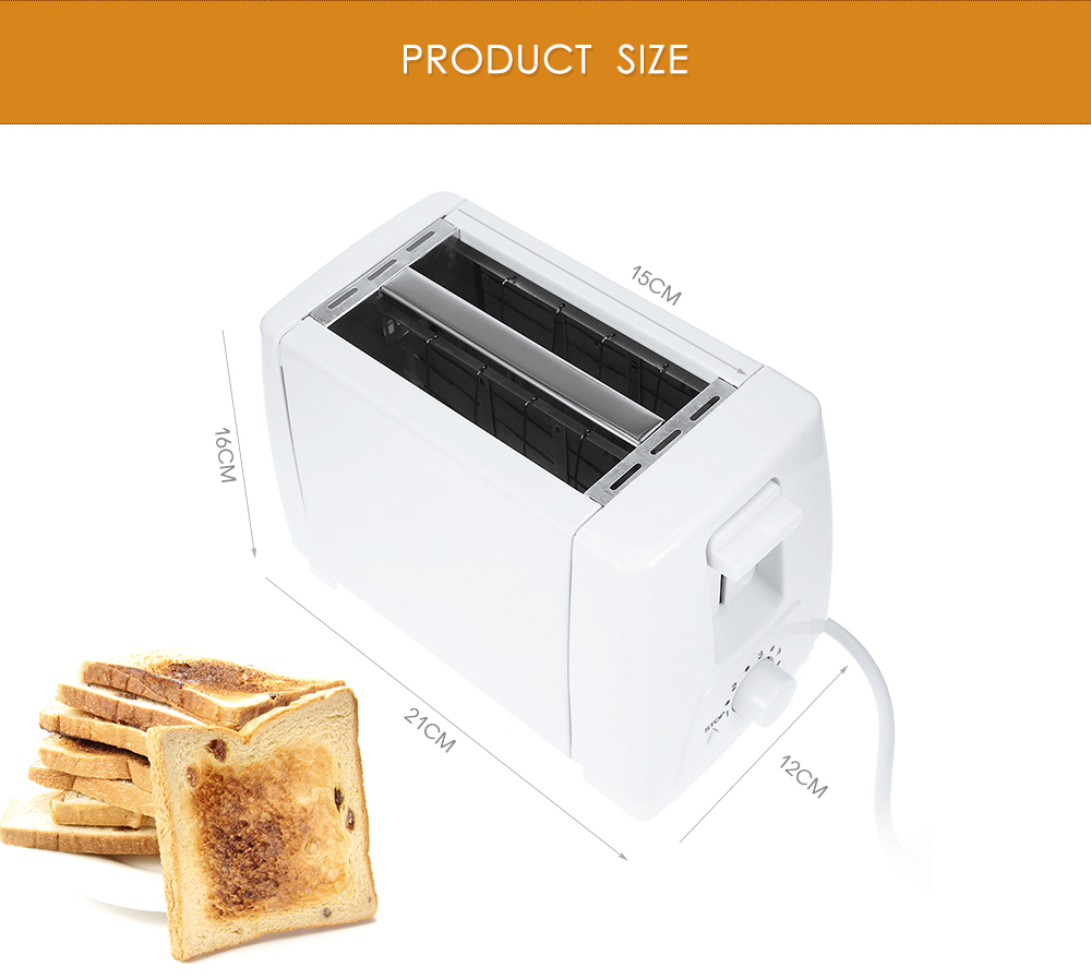 Household 2 Slice Plastic Electric Bread Toaster
