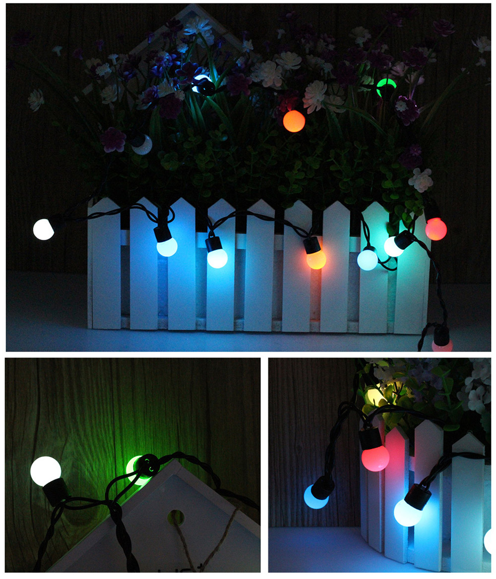 Jiawen Christmas Lights String 5m 50 LEDs RGB Holiday Ball Light AC 220V