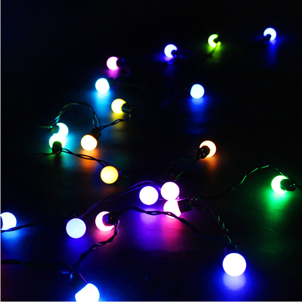 Jiawen Christmas Lights String 5m 50 LEDs RGB Holiday Ball Light AC 220V