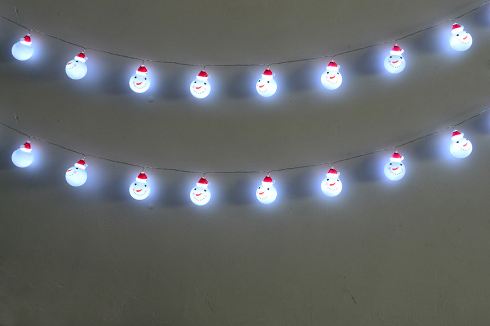 JIAWEN Snowman String Lights Fairy LED Christmas Light Home Garden of Battery Powered