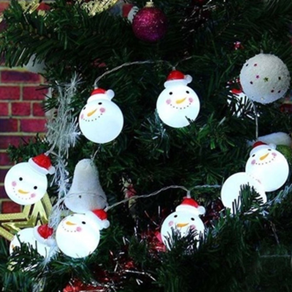 JIAWEN Snowman String Lights Fairy LED Christmas Light Home Garden of Battery Powered