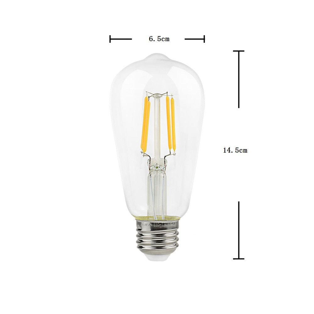 Brightness ST64 4W Vintage LED Bulbs 6PCS E27