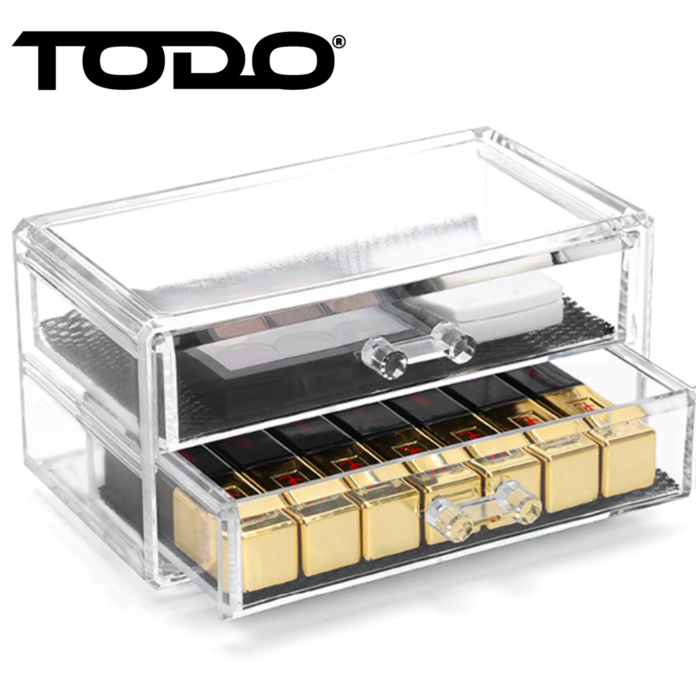 TODO 2 Drawer Cosmetic Box Makeup Organizer Storage Case