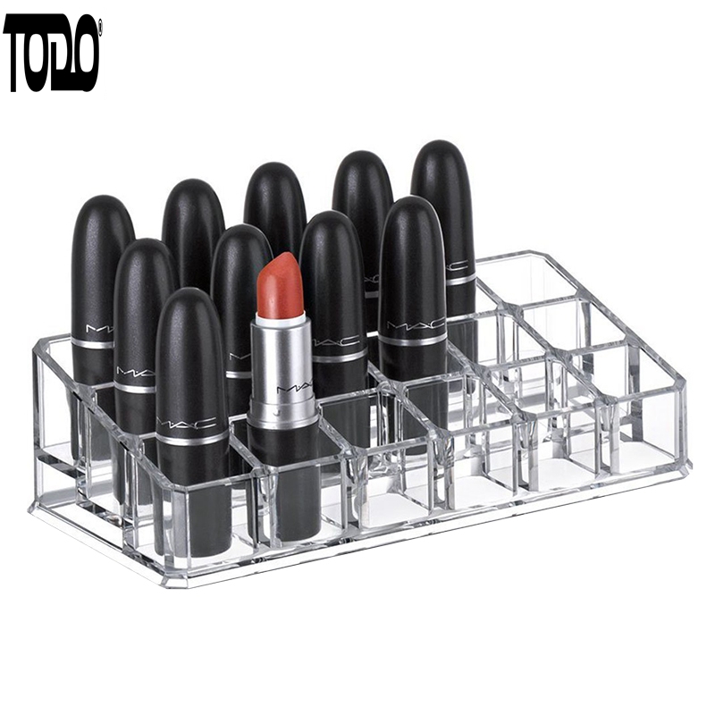 TODO Desktop Lipstick Holder Clear Makeup Jewelry Cosmetic Storage