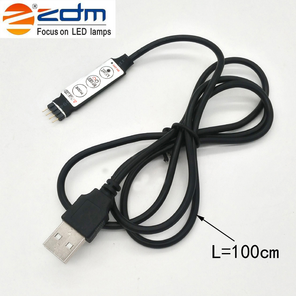 ZDM 5V 15 - 30W 5050 100 / 200CM USB Waterproof RGB LED Light Strip with 17 Key IR Controller DC 5V