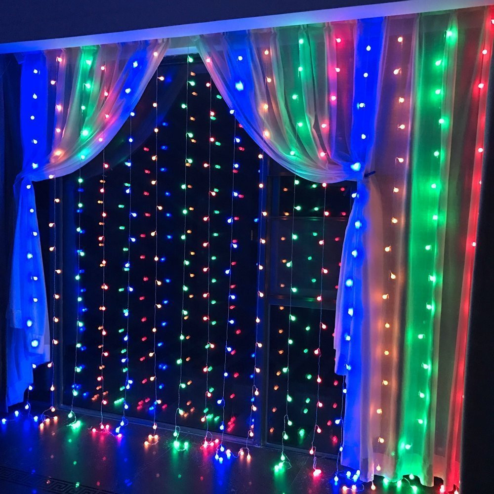 SUPli 300 LED Window Curtain String Light for Wedding Party Home Garden Bedroom Outdoor Indoor Wall Decorations