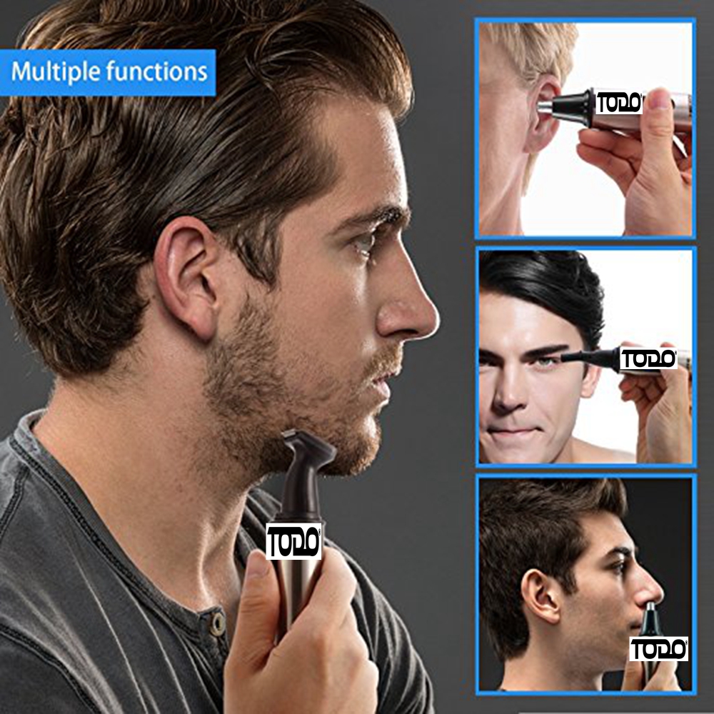 TODO Rechargeable 3 in1 Nose Trimmer Men's Personal Grooming Kit Hair Removal Face Eyebrow Ear Trimmer