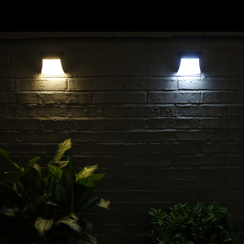 Solar Powered 3LEDs Fence Gutter Light Outdoor Garden Yard Wall Pathway Lamp