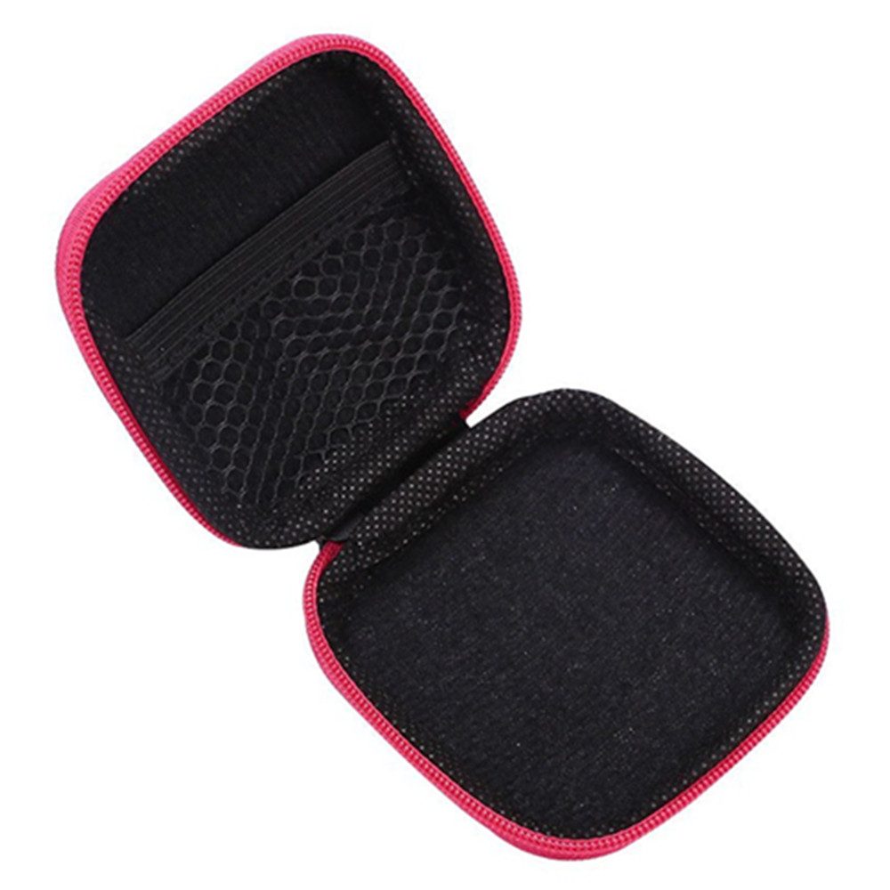 Hot Mini Zipper Hard Headphone Case PU Earphone Storage Bag Protective USB Cable Organizer Portable Earbuds Pouch Box