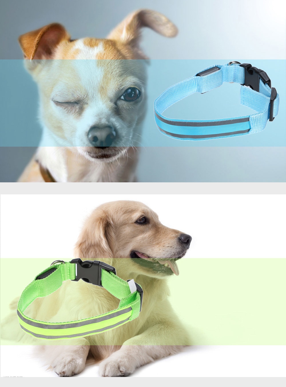 Yeshold Flashing LED Pet Dog Collar Safety Night Walking - L Code