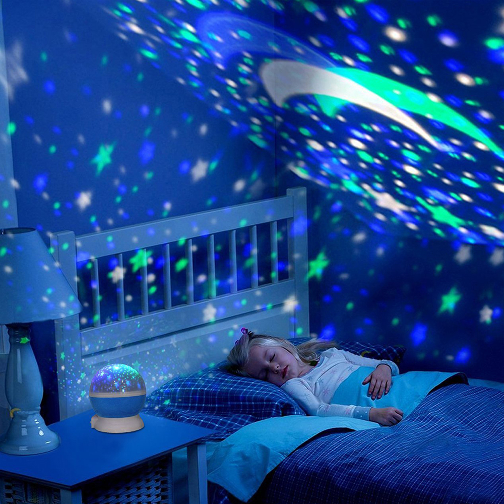 BRELOBG DC 5V Star Light Rotating Projector Lamp for Kids Bedroom