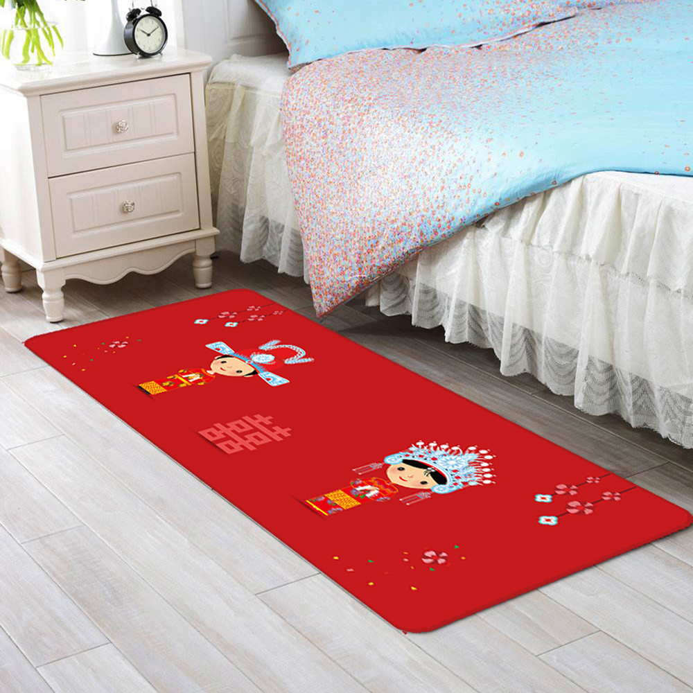 Bedroom Floor Mat Wedding Style Red Bride Bridegroom Home Decor Doormat