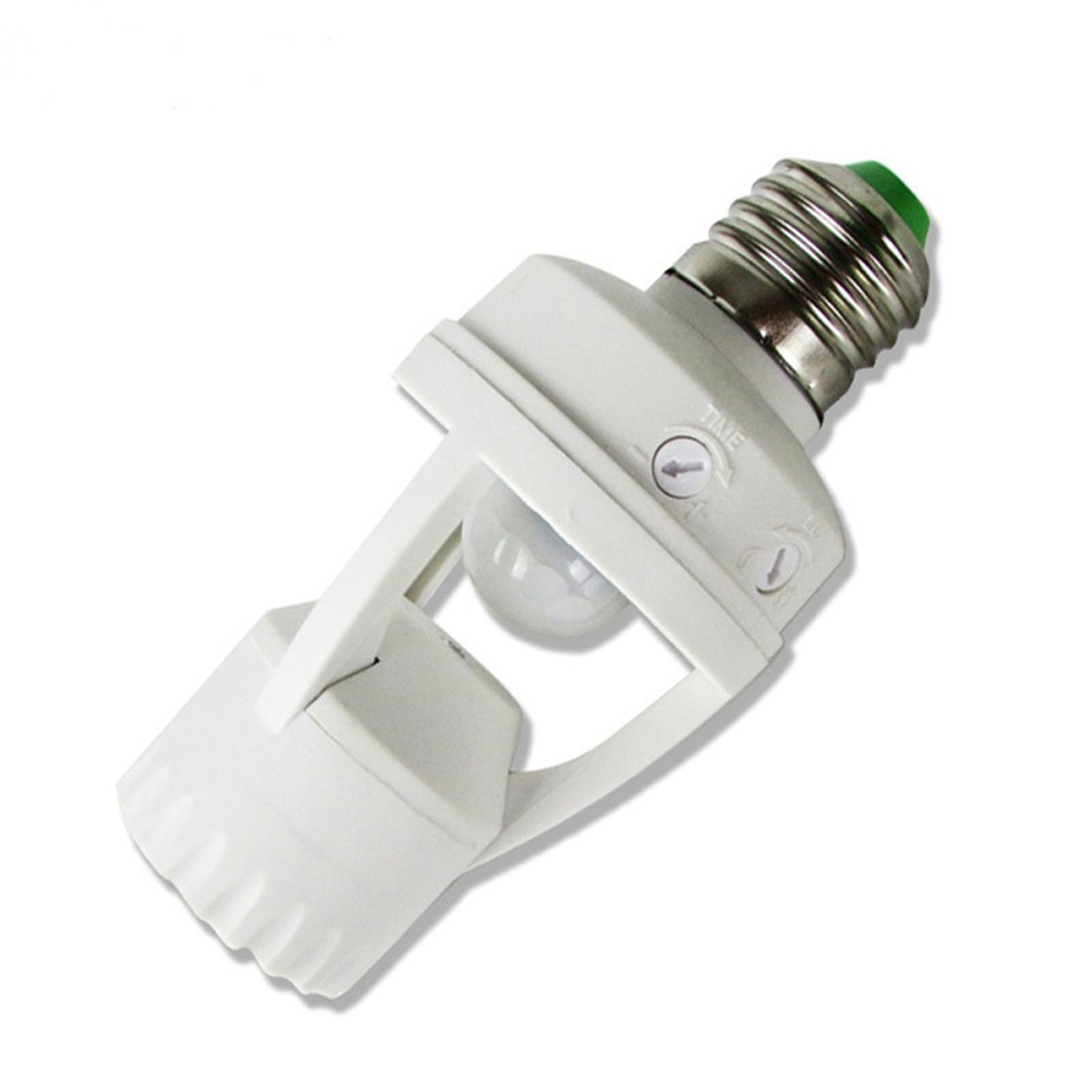 PIR Infrared Motion Sensor E27 LED Lamp Base Holder Light Control Switch Socket Converter