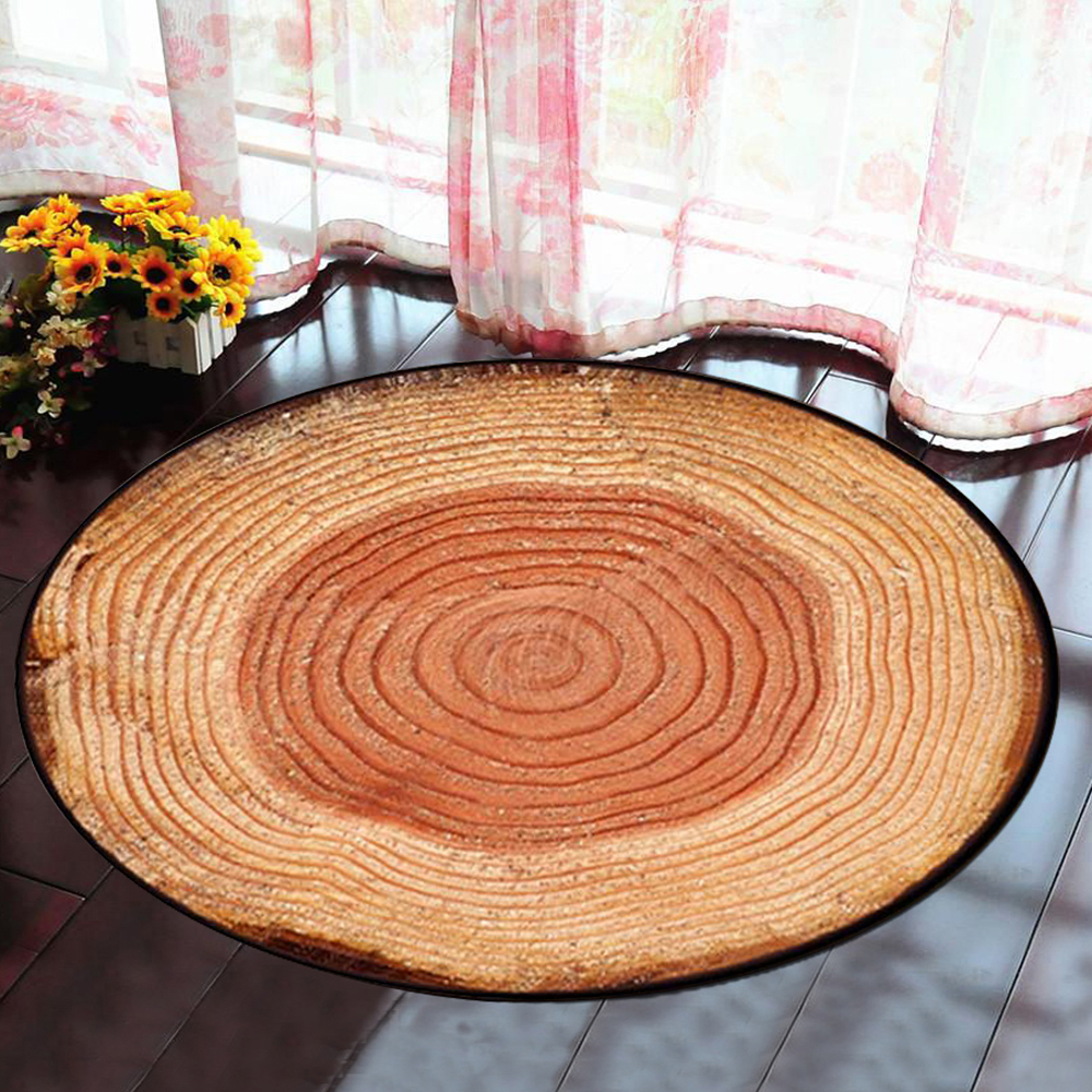 Bedroom Floor Mat Vintage Tree Annual Ring Pattern Soft Home Doormat