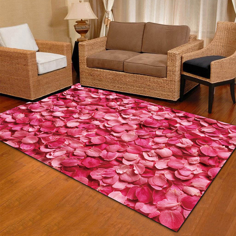 Fashion Personality Rose Petal Pattern Carpet for Living Room Bedroom