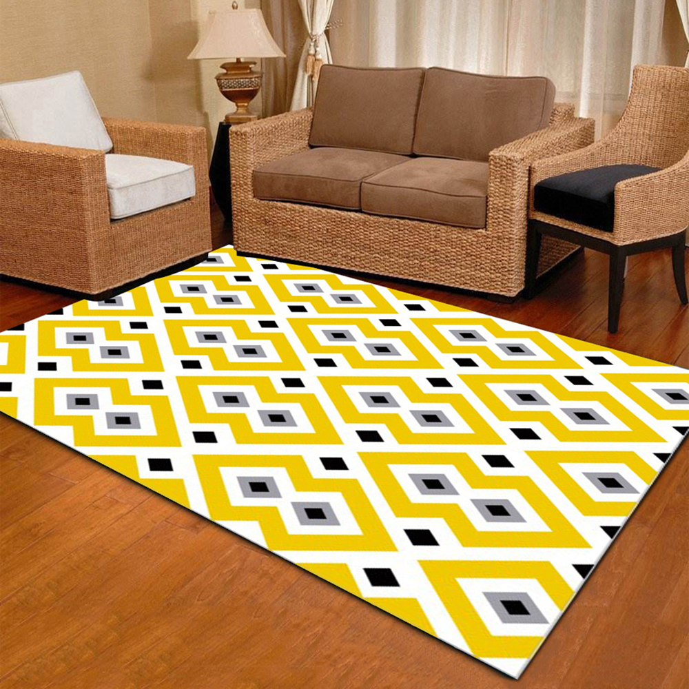 Home Bedroom Mat Unique Geometric Pattern Antiskid Supple Floor Mat