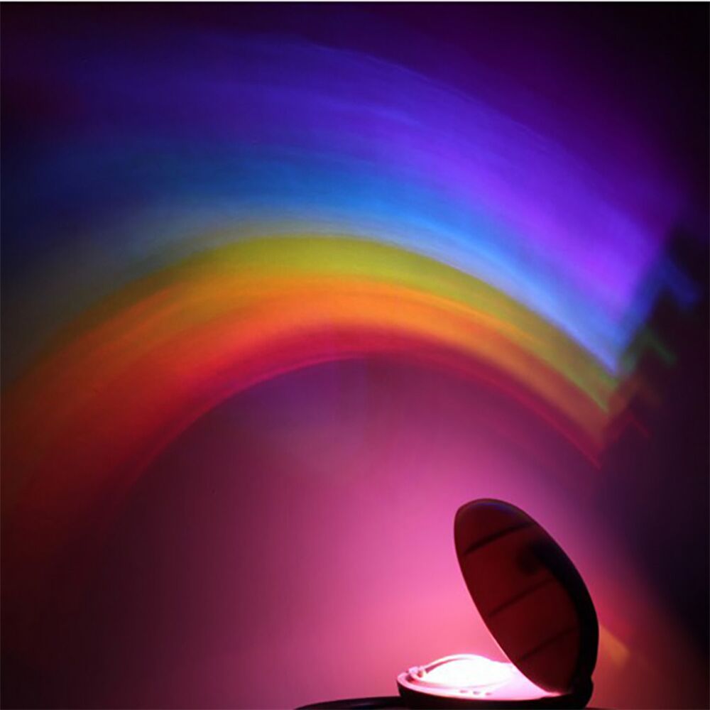 LED Colorful Rainbow Night Light Romantic Sky Rainbow Projector Lamp No Battery