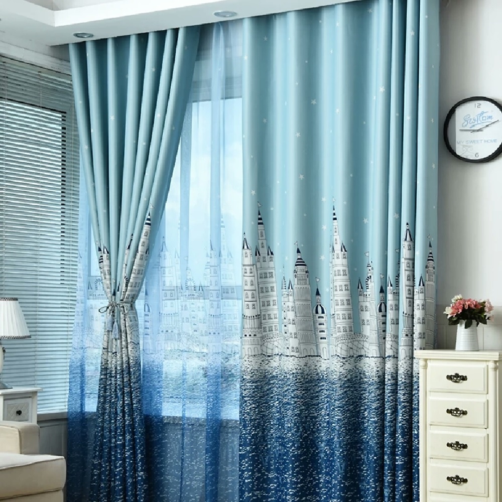 Castle Curtain Suitable for Children Room Matching Window Screening