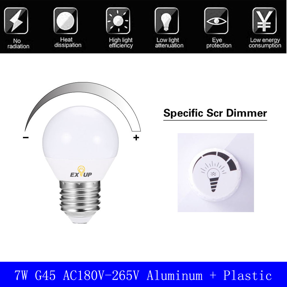 EXUP G45 7W E27 680LM Dimmer LED Bulb 180 - 265V 1PC