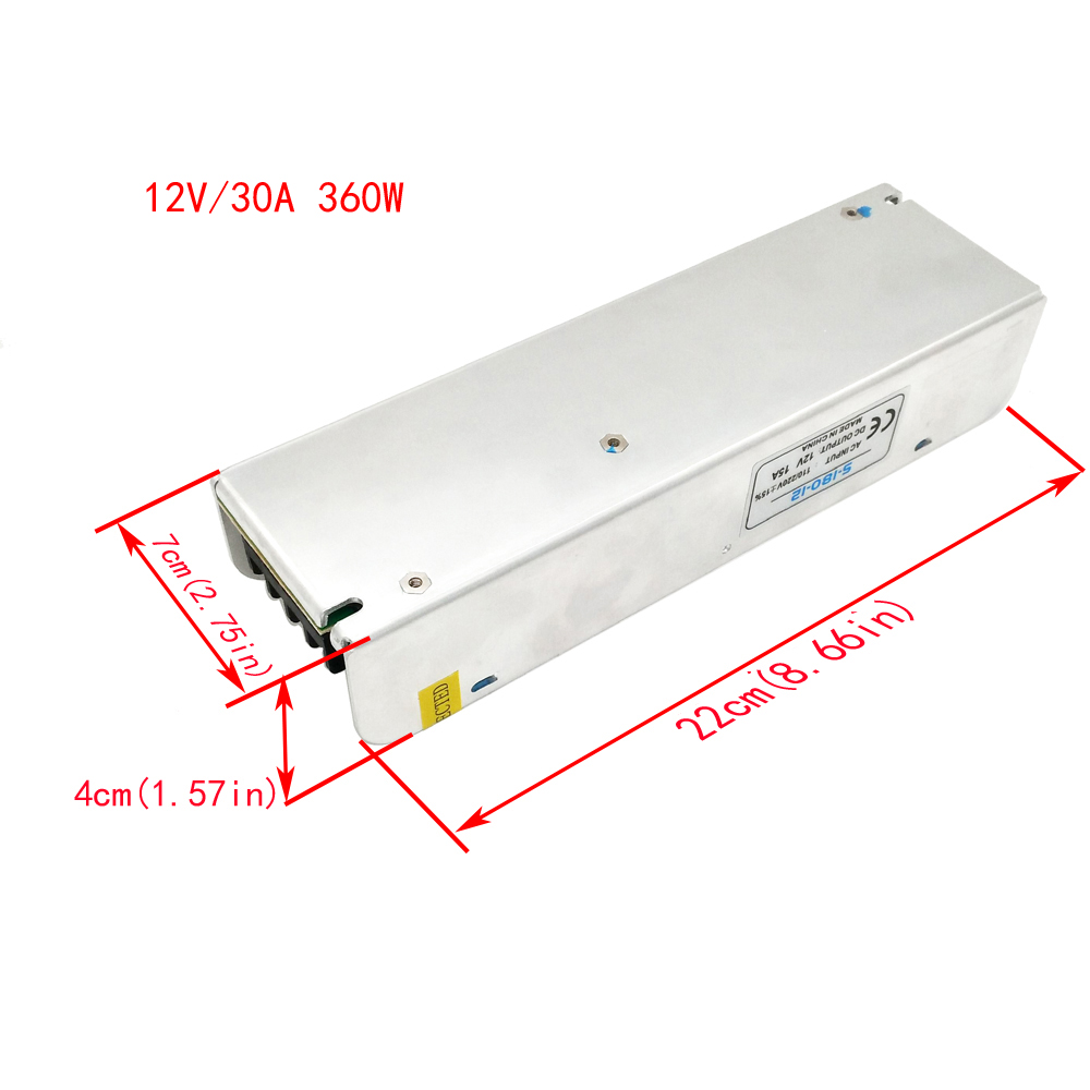 ZDM High Quality 12V 360W Constant Voltage Fan Cooling AC/DC Switching Power Supply Converter(AC110 / 220V)
