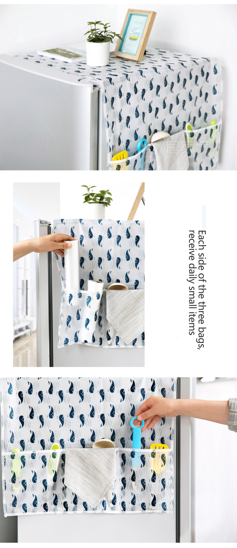 Fabric Dustproof Refrigerator Cover Sheet Hanging Storage Bag