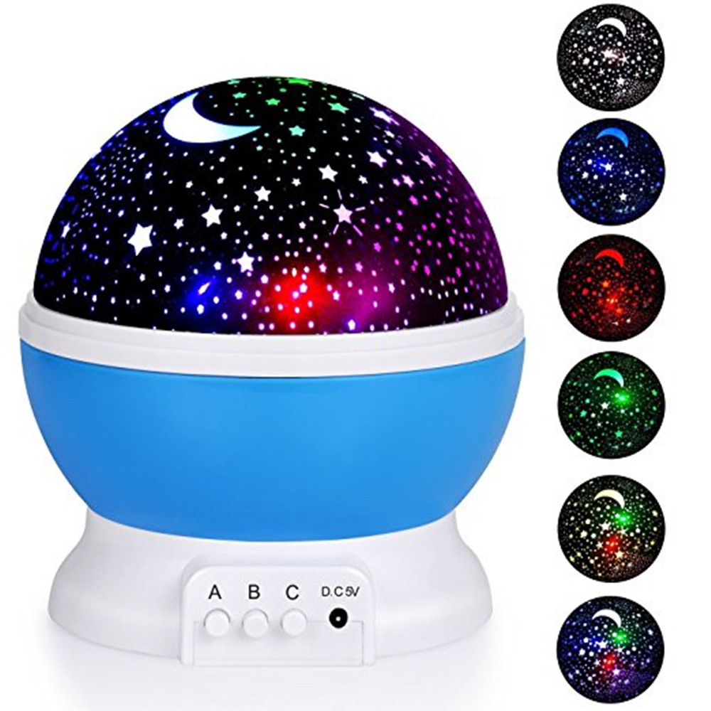 KWB Baby Night Light Starry Night Light 360 Degree Rotation Constellation Bedside Table Lamp withSB Cable for Baby Nurse
