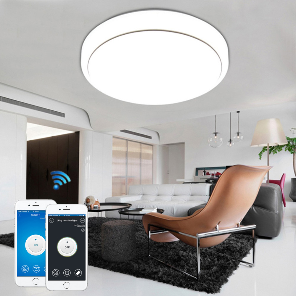 JIAWEN 15W LED Ceiling Light With Wifi Phone APP Control For Living Room Bedroom AC110-240V