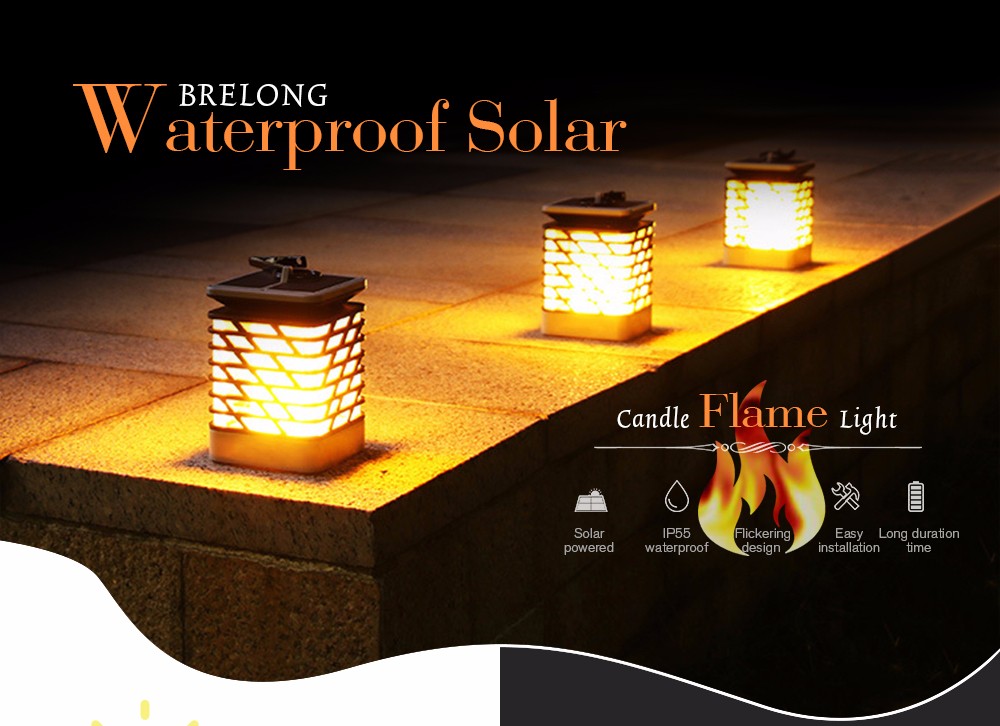 BRELONG LED Solar Garden Lamp Flame Light