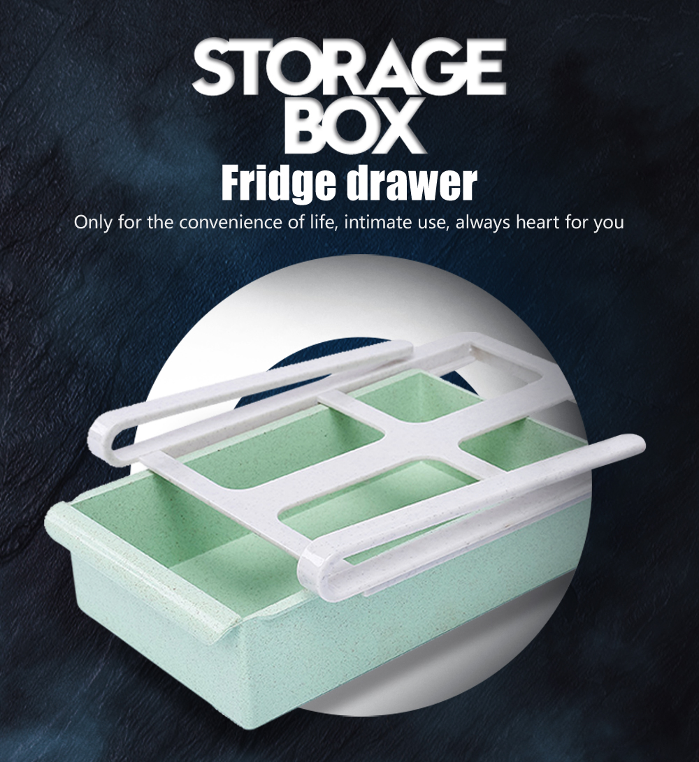 Multi-Purpose Handle Design Refrigerator Drawer Type Storage Box