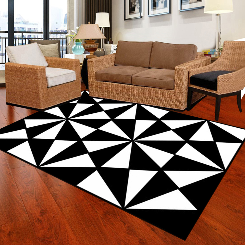 Floor Mat Modern Brief Triangles Geometry Pattern Antiskid Door Mat