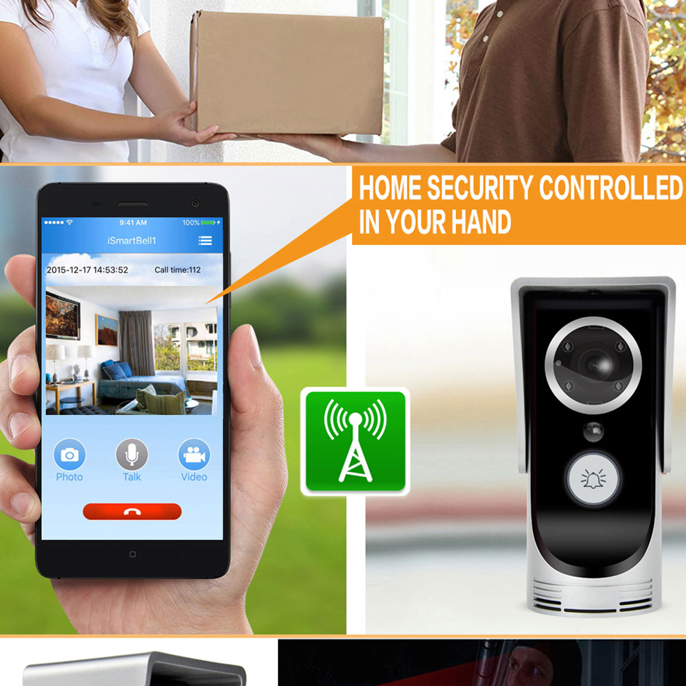 IPC -D5 WiFi Wireless Video Doorbell Smart Home Security Camera Motion Sensor Tamper Alarm With Free iOS Android APP
