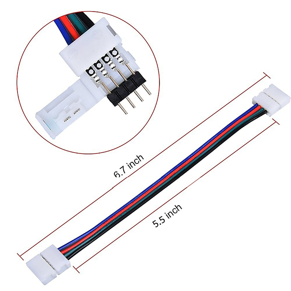 ZDM 5PCS Quick Splitter Connector 10MM + Shape 4 Conductor for 5050RGB with 10PCS Strip Light Connector