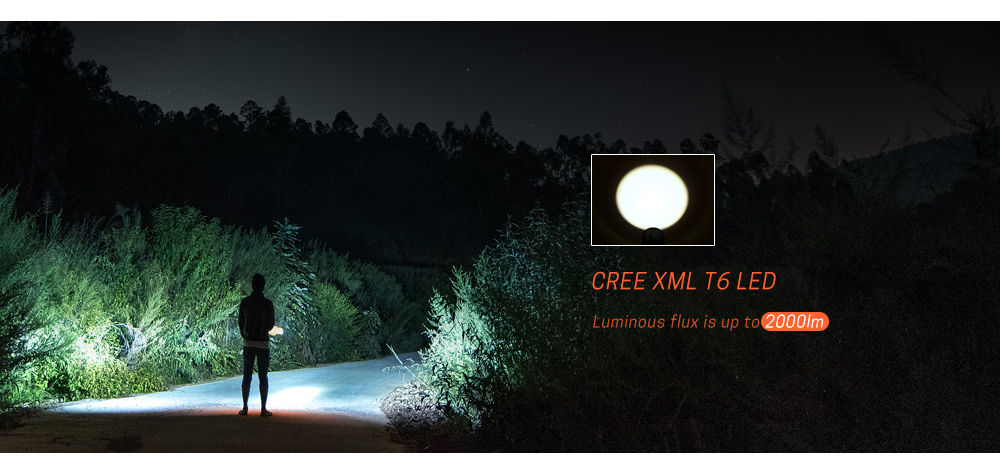 UltraFire LT - HJ CREE XML T6 2000LM LED Flashlight Adjustable Focus
