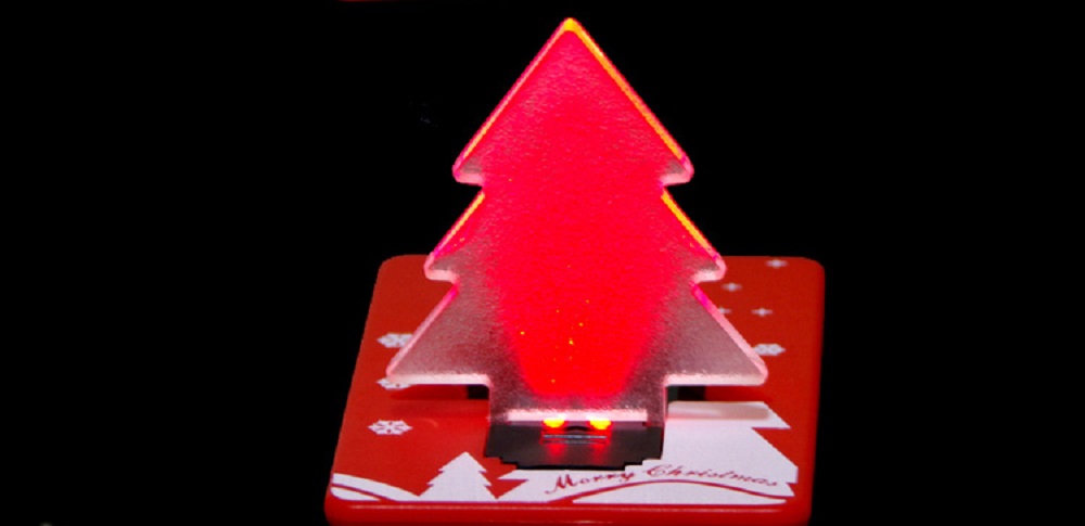 2PCS - LED Card Light Christmas Tree Card Lamp
