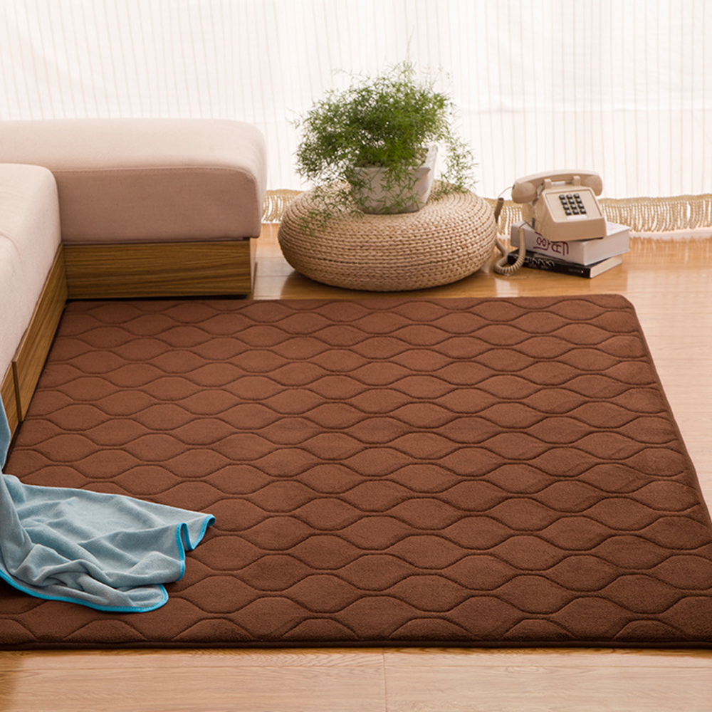 Floor Mat Thicken Coral Fleece Comfy Soft Geometric Pattern Home Mat3