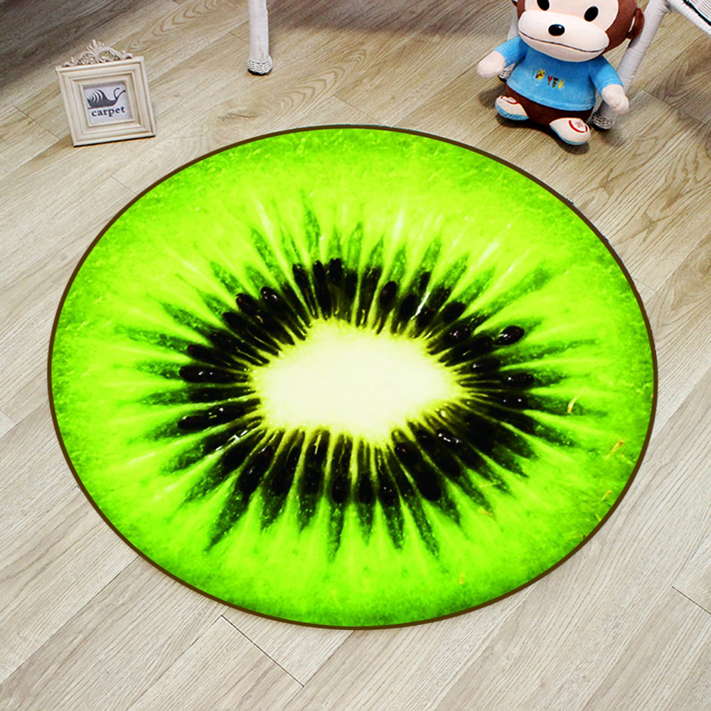 Round Floor Mat Brightcolored Cartoon Fruit Pattern Home Decorative Mat2