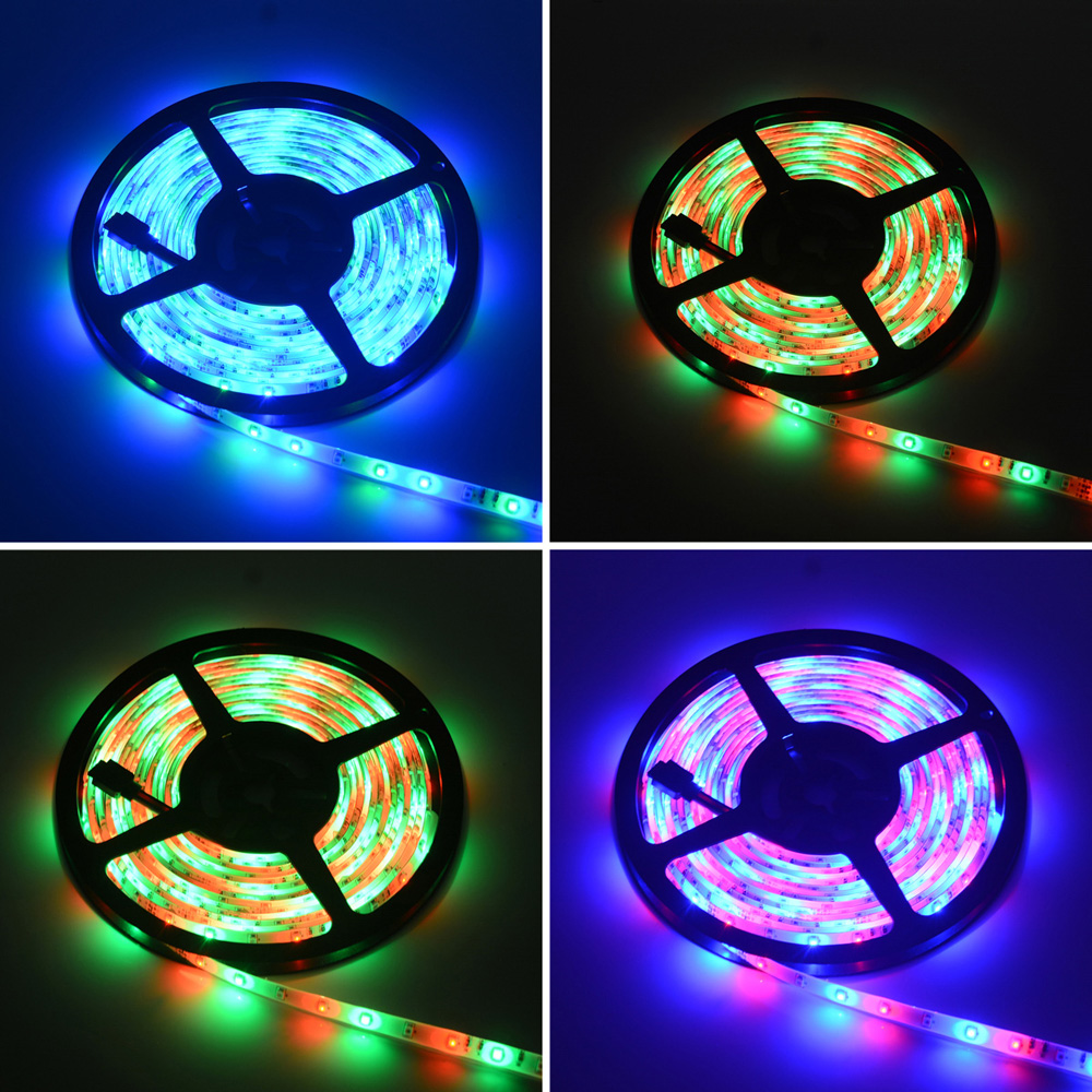 HML 5M Water-proof 24W RGB 2835 SMD 300 LEDs Strip Light with 24 Keys Remote Control and US Adapter