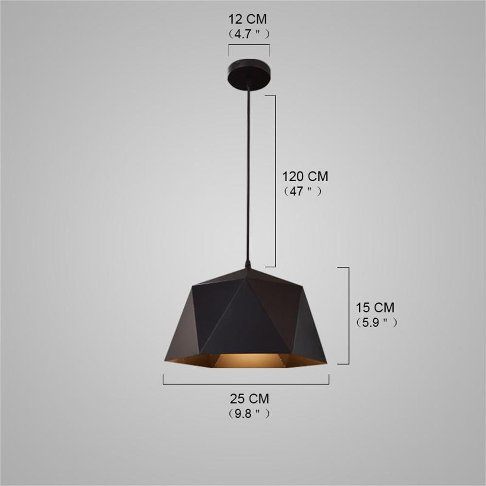 Modern Black Pendant Lamp Rhombus Shape for Office Room Living Dining Room Bedrooms
