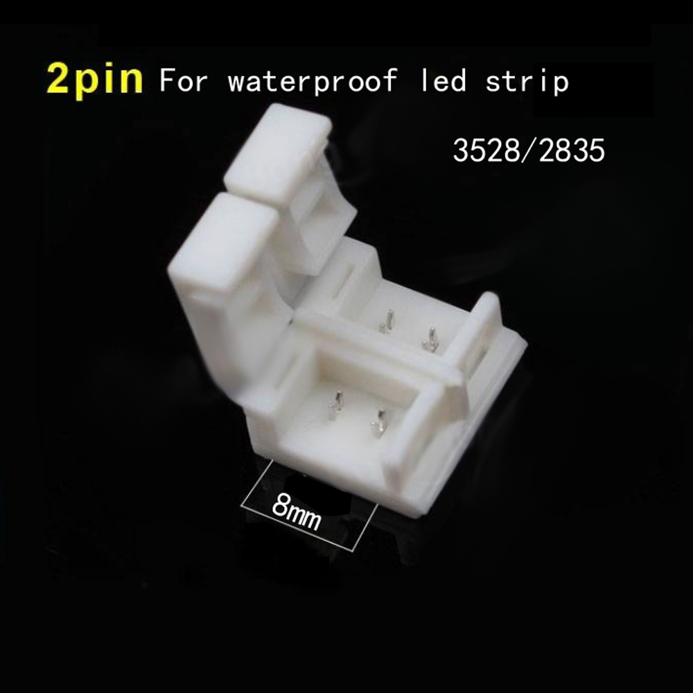 ZDM 5PCS 8mm/10mm 2 Pin Connector Solderless for Single Color Waterproof LED Strip