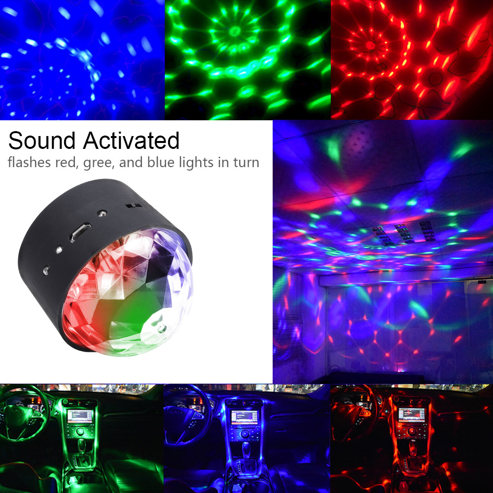 U'King ZQ-B220 3W Sound Activated RGB Pattern Projector Magnet Suction LED Lamp for Effect Lighting