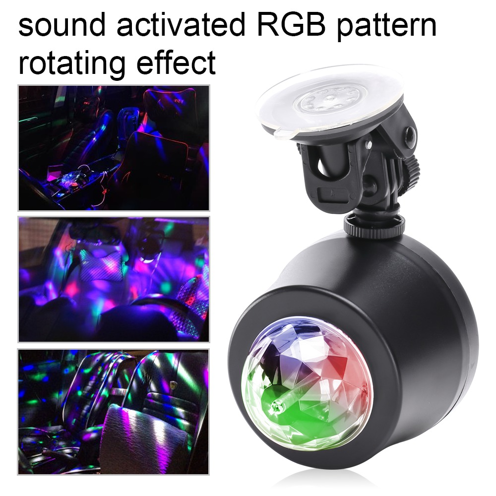 U'King ZQ-B222 Sound Active Rotating 3 Watt RGB LED Pattern Projector Lamp for Effect Lighting